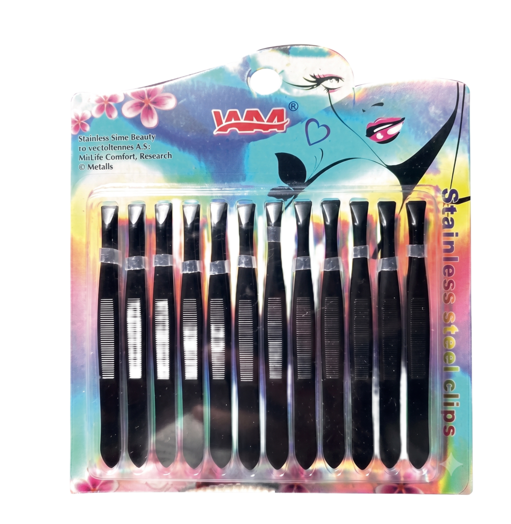 Pinza de Depilar Negra x12u